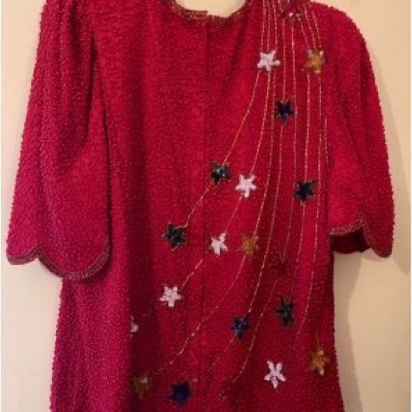 Vintage Patriotic Evening Blouse Sz Large - Picture 6 of 6